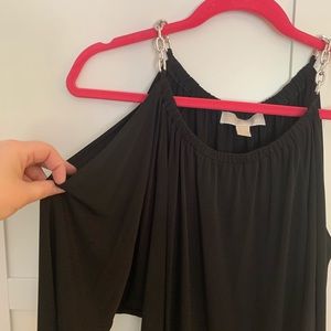 Black Michael Kors Long Sleeve Cold Shoulder Top